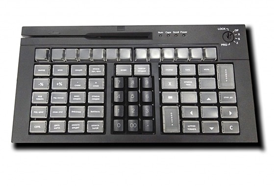 Клавиатура программируемая POScenter S67B Lite (67 клавиш, ключ), (черная), USB